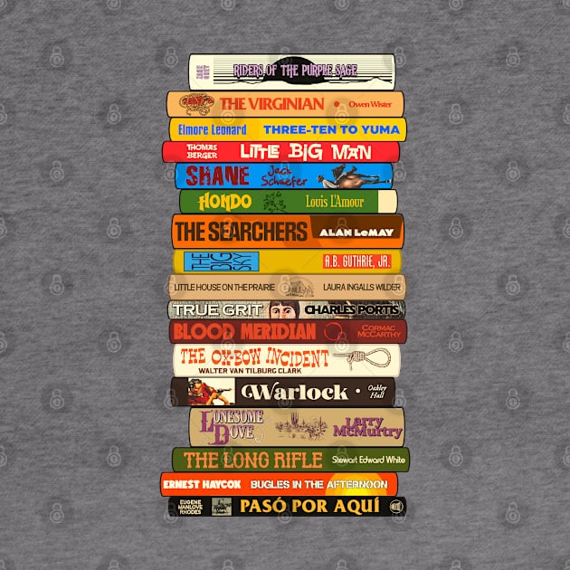 Classic Westerns Books Stack by darklordpug